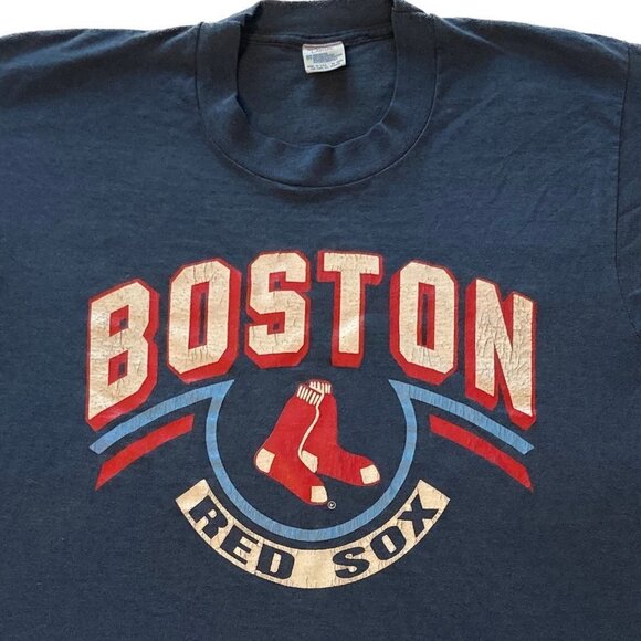 Vintage 80s Boston Red Sox Champion Baseball Shirt Single Stitch Size Large - Picture 2 of 6